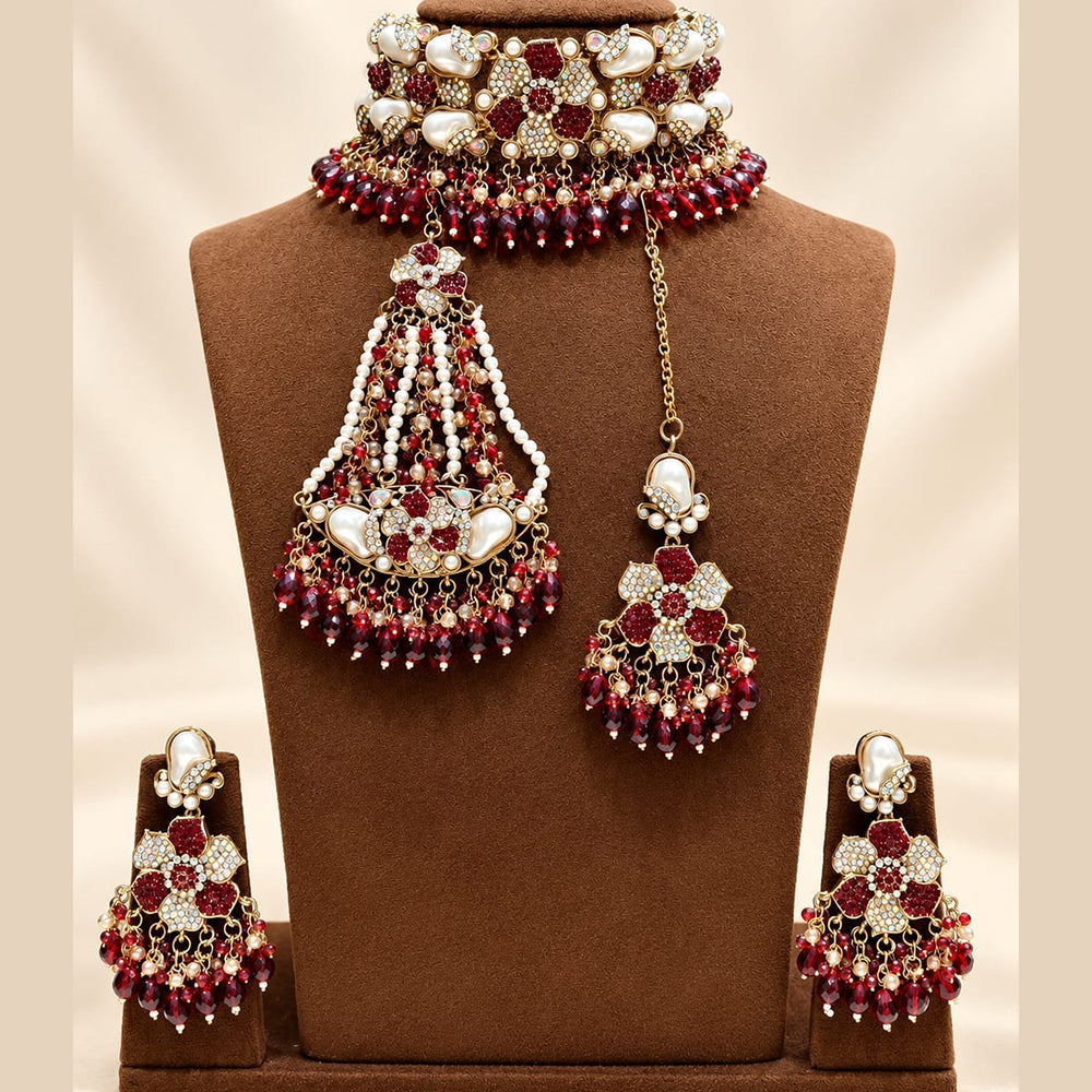 Lucentarts Jewellery Beautiful Turkish Design Austrian Stone Beads Choker Necklace Set