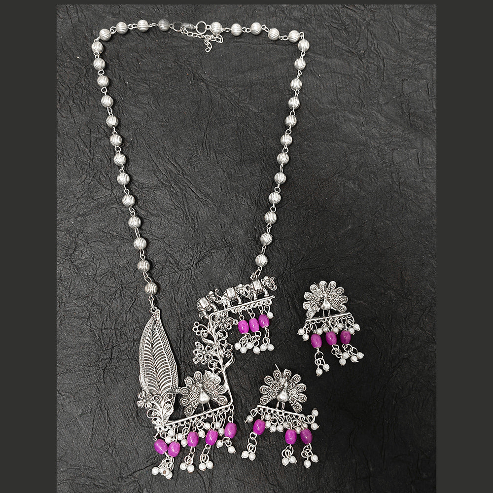 Darshana Jewels Oxidised Plated Necklace Set