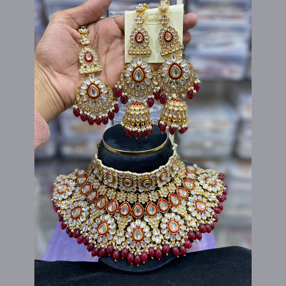 India Art Gold Plated Kundan Necklace Set