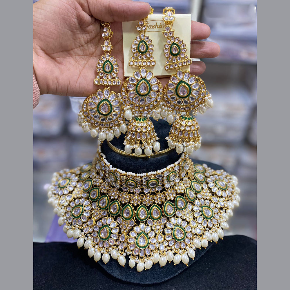 India Art Gold Plated Kundan Necklace Set