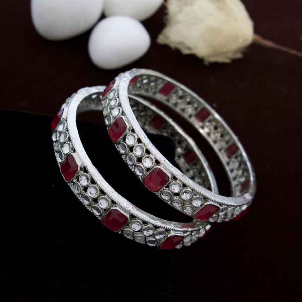 India Art Oxidised Pota Stone Bangles