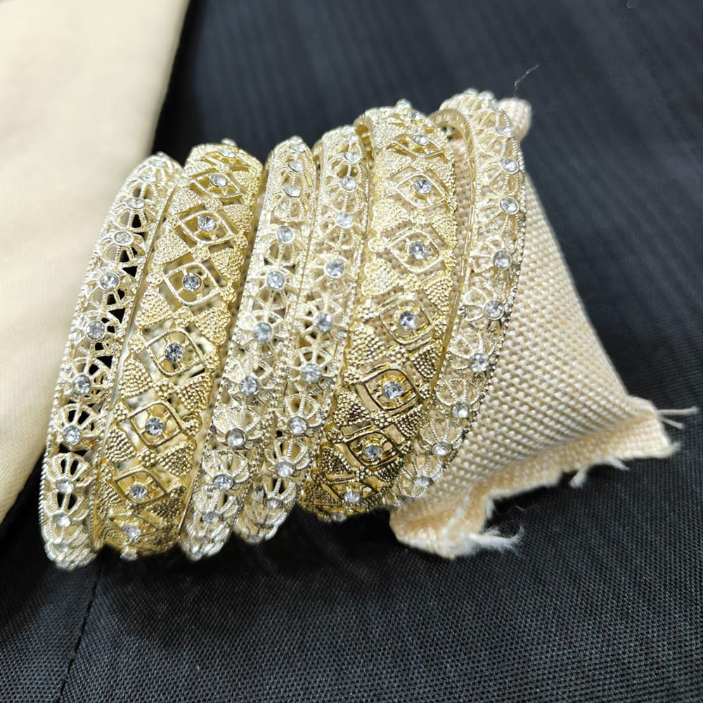 Pooja Bangles Gold Plated Austrian Stone Bangle Set