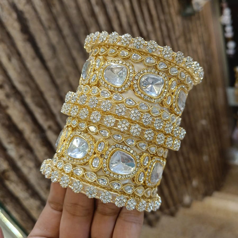 Pooja Bangles Gold Plated Austrian Stone Bangle Set