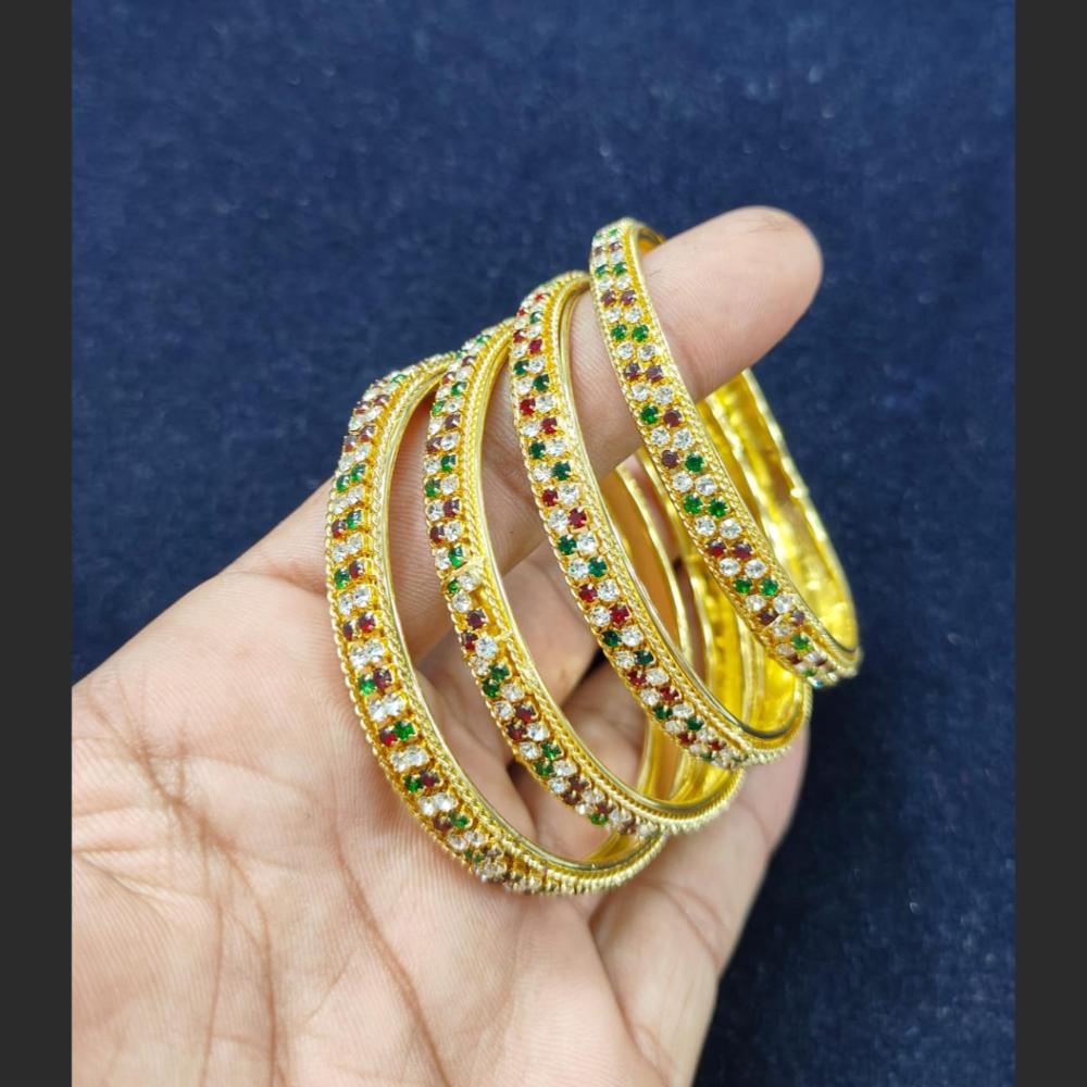 Pooja Bangles Gold Plated Austrian Stone Bangles Set
