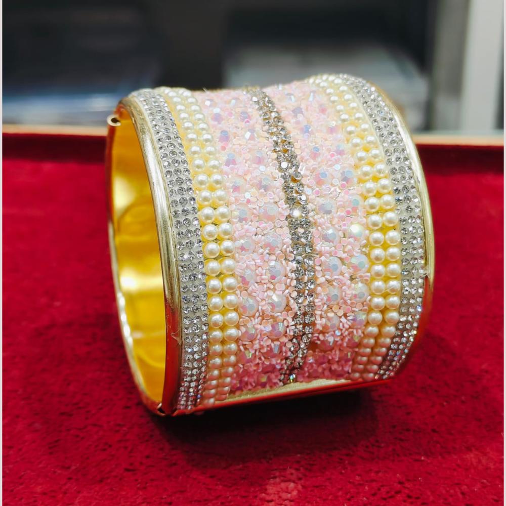 Pooja Bangles Gold Plated Pearl Openable Bangle