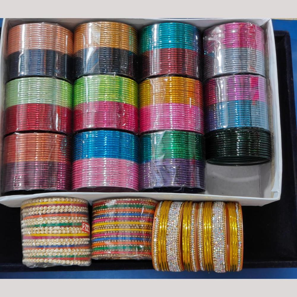 Pooja Bangles Multi Colors Metal Bangle Set