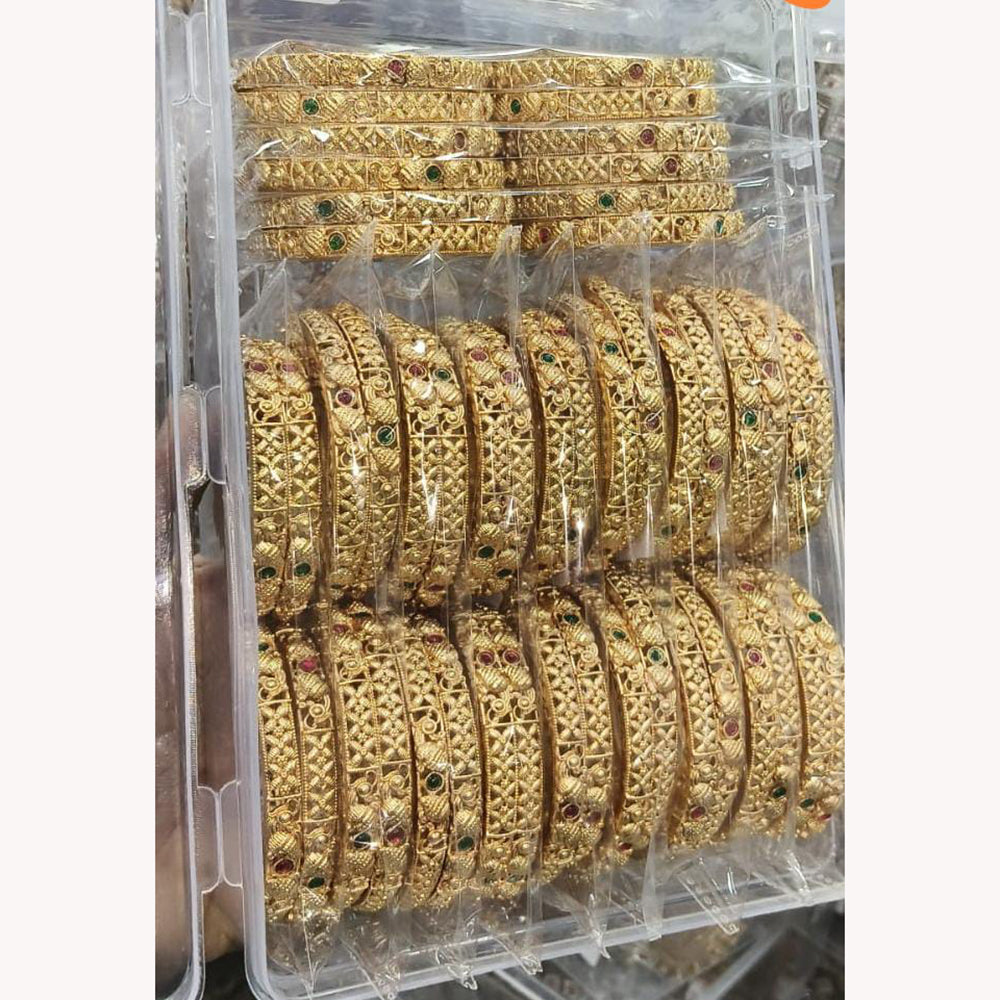 Pooja Bangles Pota Stone Embellished Bangles Set
