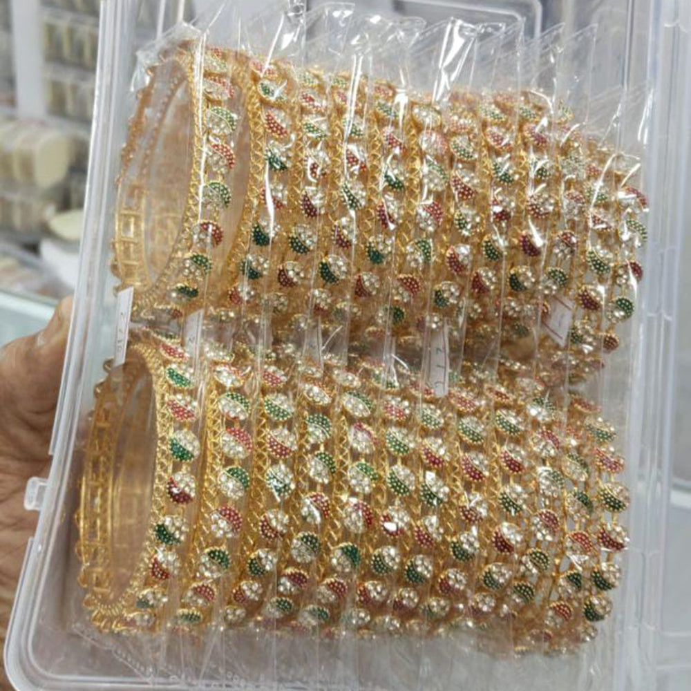 Pooja Bangles Premium Austrian Stone And Meenakari Designer Bangles Set ( 1 Piece Only)