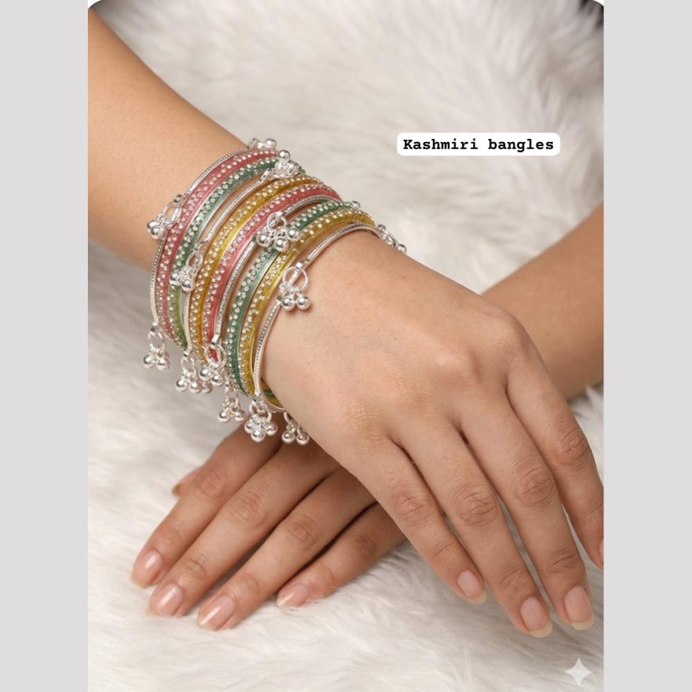 Pooja Bangles Classic Kashmiri Ghungroo Raindrop Glass Bangles Set