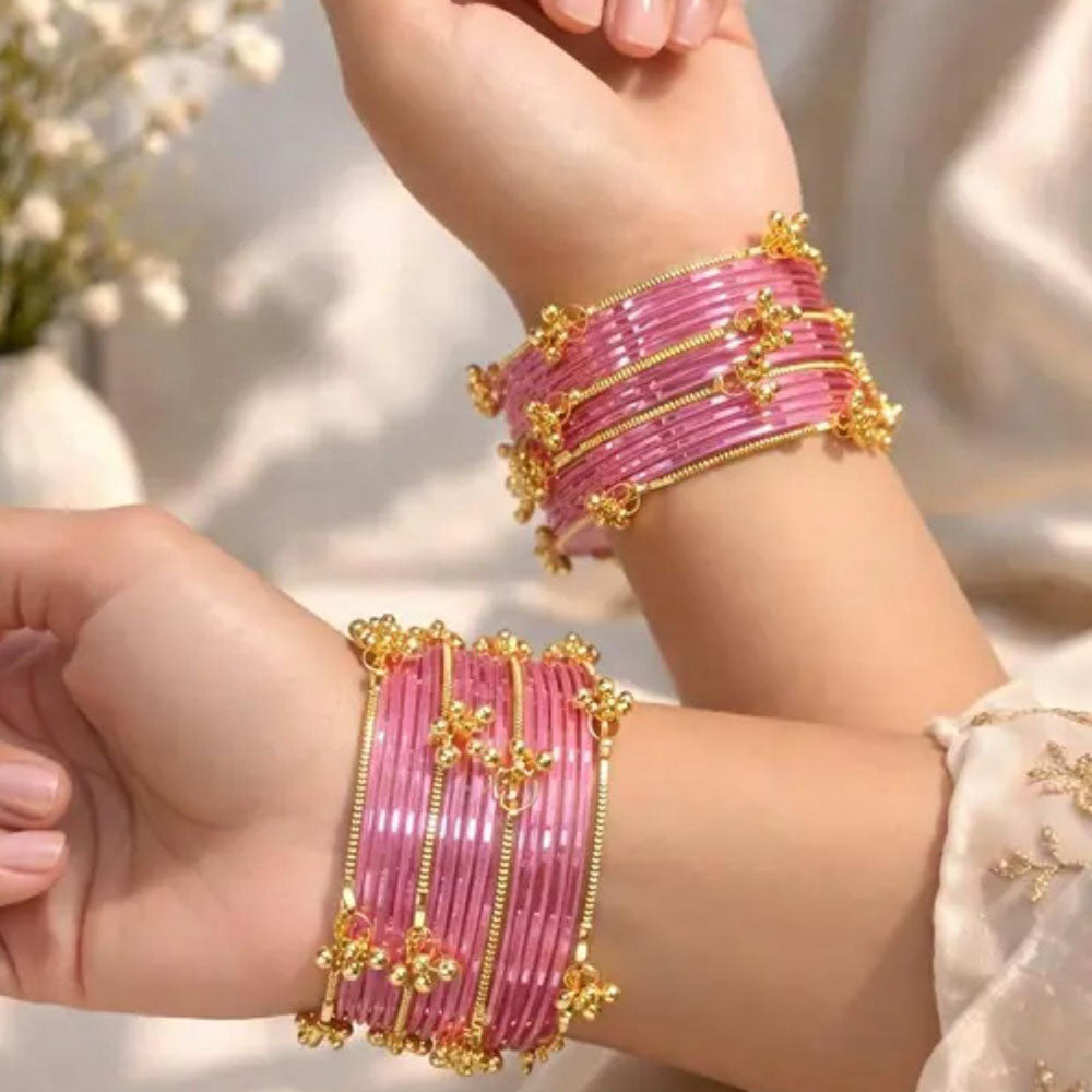 Pooja Bangles Classic Kashmiri Ghungroo Glass Bangles Set