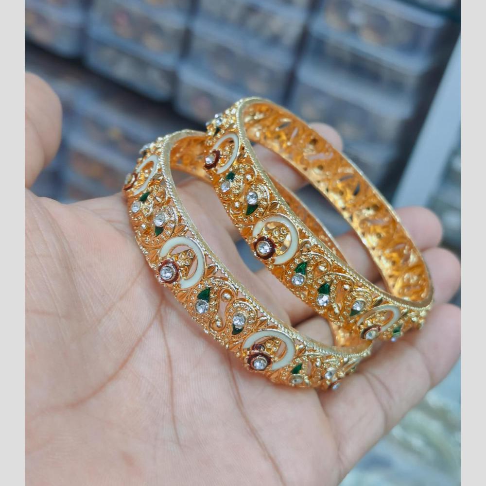 Pooja Bangles Elegant Meenakari And Austrian Stone Bangles Set