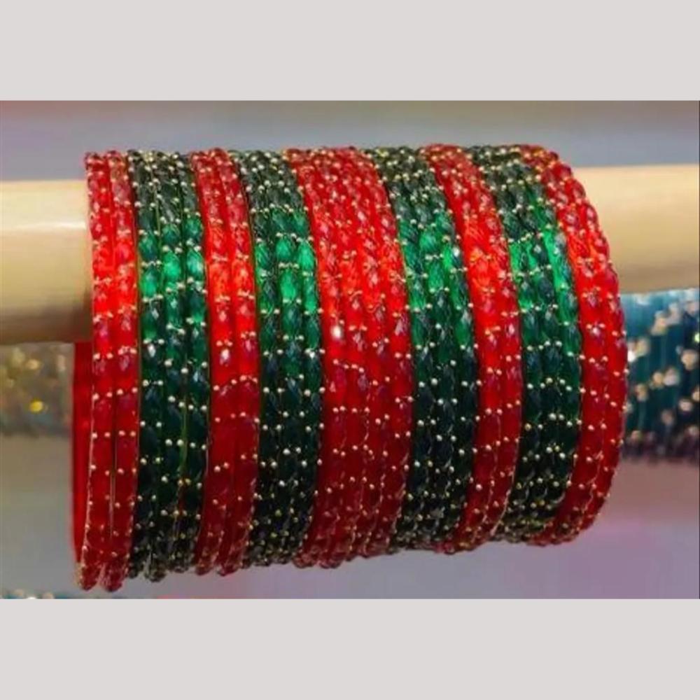 Pooja Bangles Raindrop Glass Fancy Bangles Set
