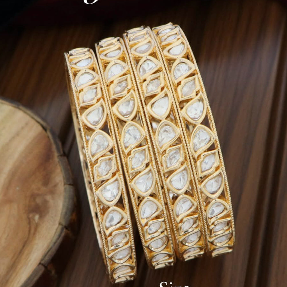Pooja Bangles Elegant Polki Kundan Stone Bangles Set