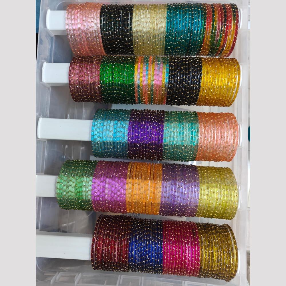 Pooja Bangles Glass Fancy Austrian Stone Bangles Set