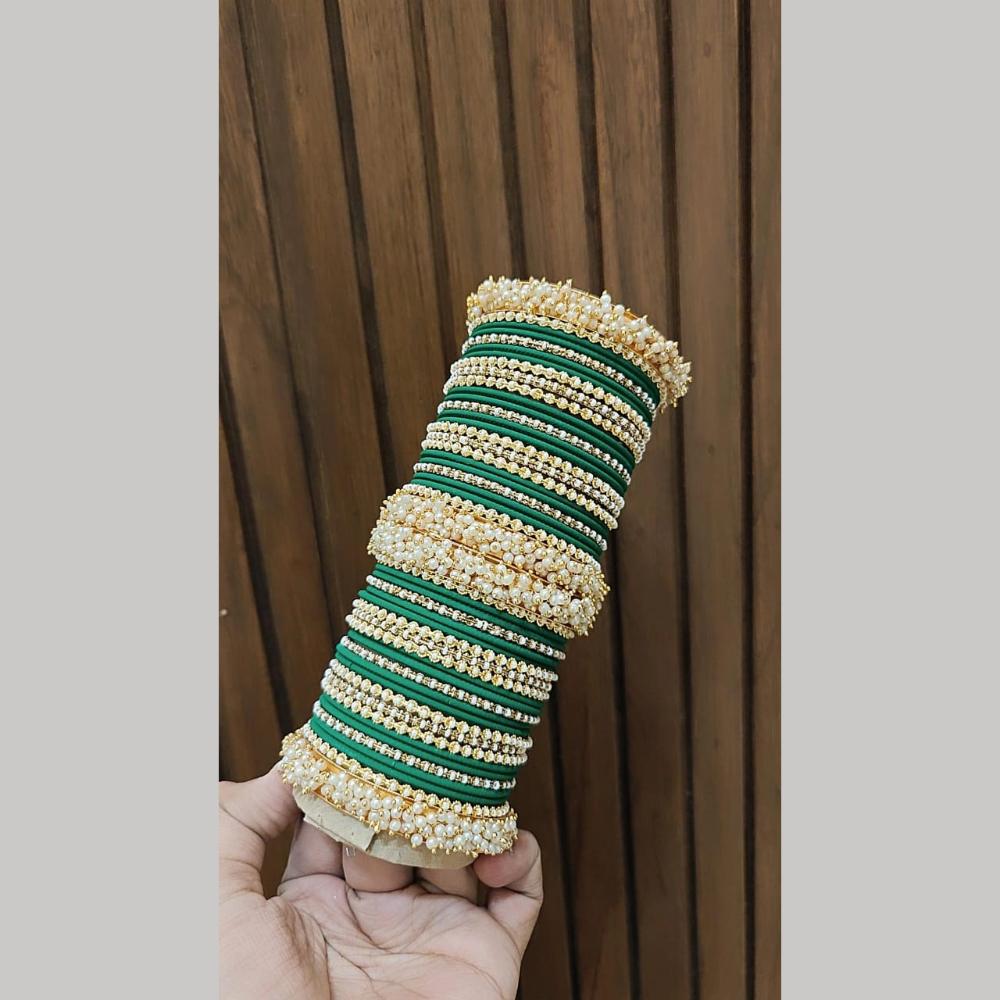Pooja Bangles Elegant Pearl Bridal Bangles Set for Women