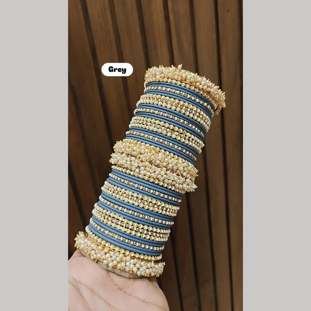 Pooja Bangles Elegant Pearl Bridal Bangles Set for Women