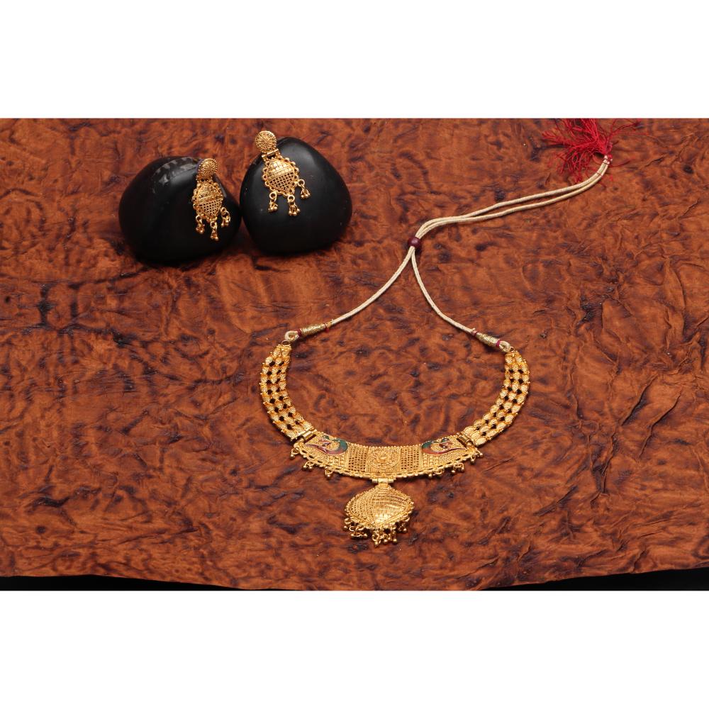 Darshana Jewels Gold Plated Meenakari Necklace Set