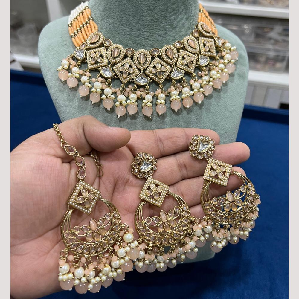 Hira Collections Traditional Kundan Pearl Necklace Set