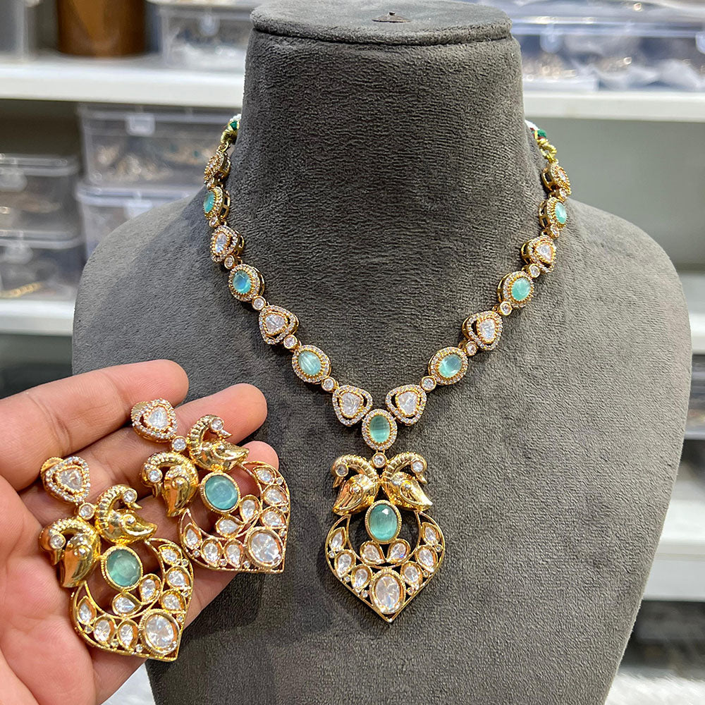 Hira Collections Elegant Kundan Necklace Set Statement Jewelry