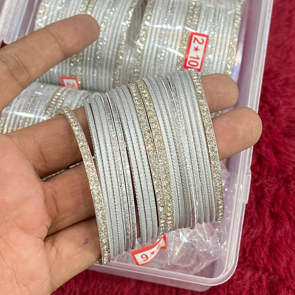 Hira Collections Sparkle Glow Austrian Stone Bangles Set