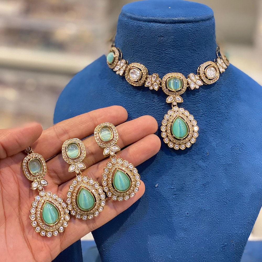 Hira Collections Royal Pota Stone Necklace Set