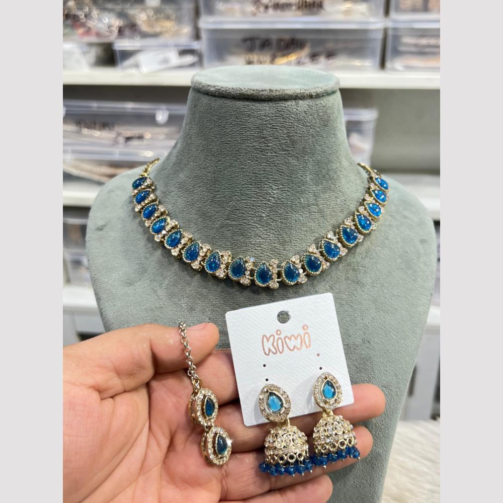 Hira Collections Glamorous Pota Stone And Pearl Necklace Set