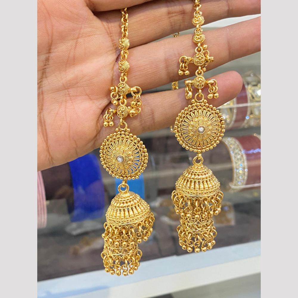 Hira Collections Fashionable Gold Plated Pearl Jhumki Earrings
