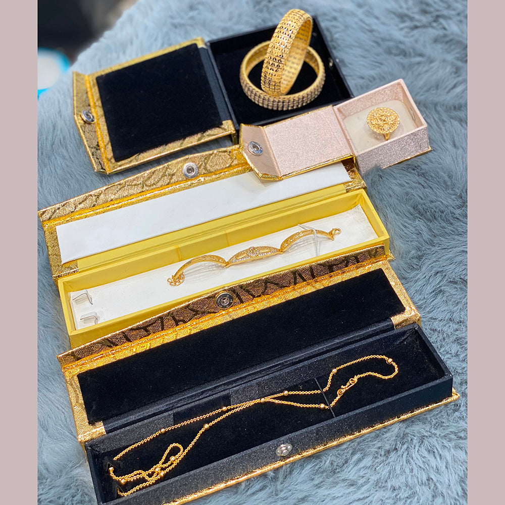 Hira Collections 4 in 1 Combo For Brothers Chain Ring Kada Bracelet