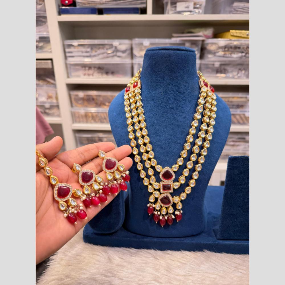 Hira Collection Pota Stone And Beaeds Designer Necklace Set