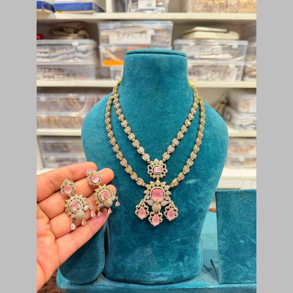 Hira Collection Delicate American Daimond Necklace Set