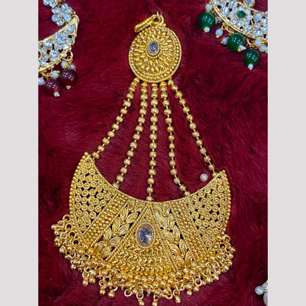 Hira Collections Statement Pota Stone Pearl Passa for Women /Designer Hair Accessory