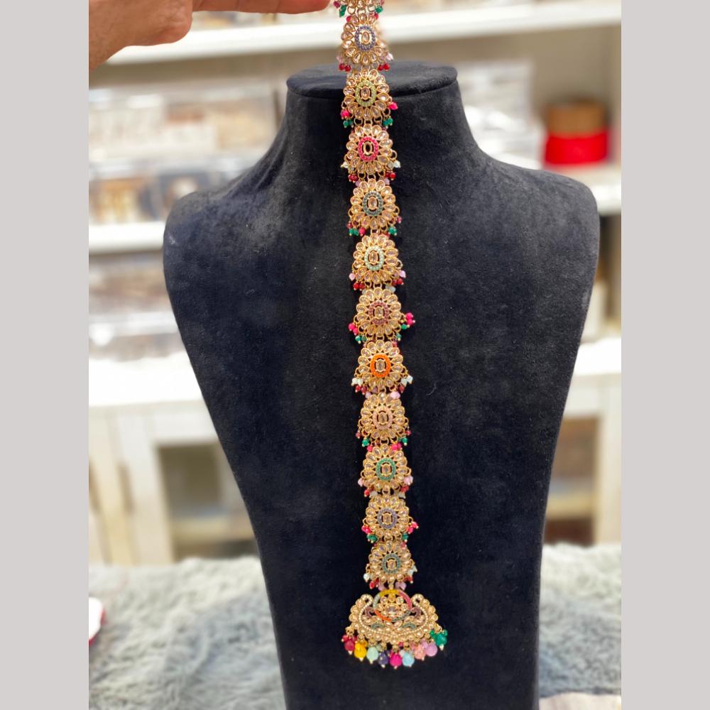 Hira Collections Gorgeous Crystal Stone And Pearl Hair Choti Wedding & Festive Look