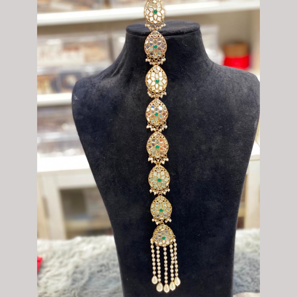 Hira Collections Elegant Mirror And Pearl Hair Choti for Wedding Wear