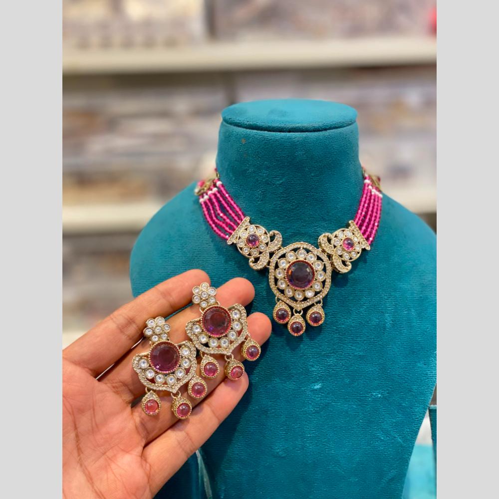 Hira Collections Wedding Wear Polki Kundan Stone And Pearl Necklace Set