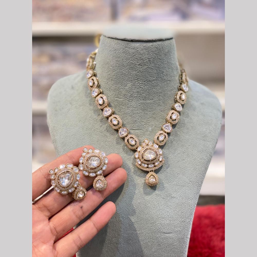 Hira Collections Designer Polki Kundan Stone Necklace Set