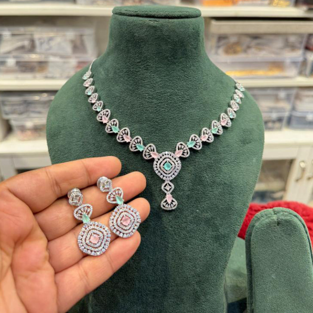 Hira Collections Designer American Daimond Necklace Set