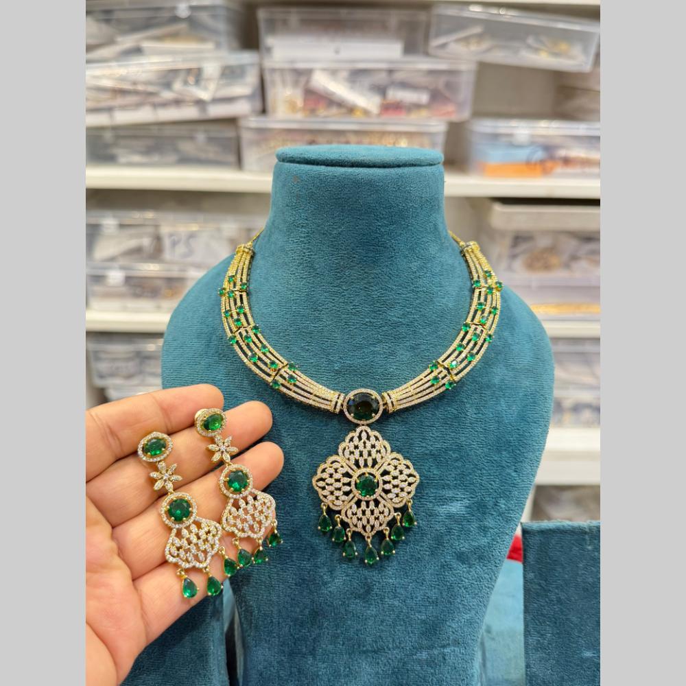 Hira Collections Designer American Daimond Necklace Set