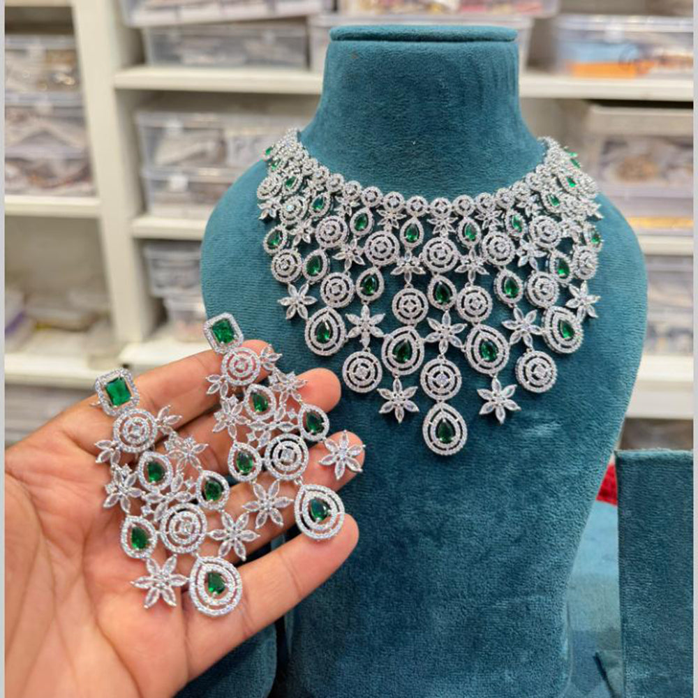 Hira Collections Designer American Daimond Necklace Set