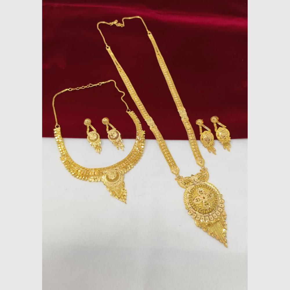 Pari Art Jewellery Premium Gold Forming Double Necklace Set