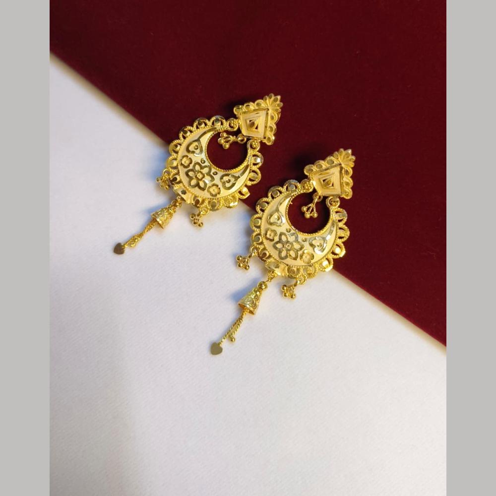 Pari Art Jewellery Classic Forming Gold Dangler Earrings
