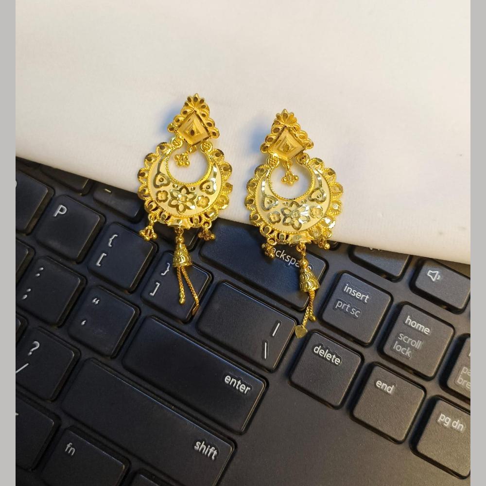 Pari Art Jewellery Classic Forming Gold Dangler Earrings
