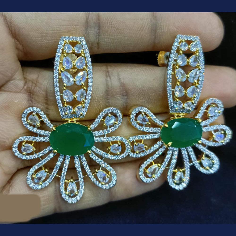 Jain Jewellers Gold Plated Exclusive American Daimonds Bridal & Party Wear Dangler Earrings