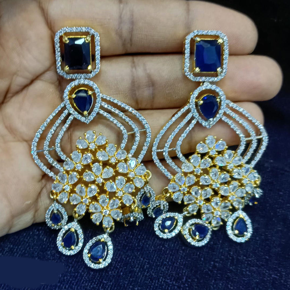 Jain Jewellers Gold Plated Exclusive American Daimonds Bridal & Party Wear Dangler Earrings
