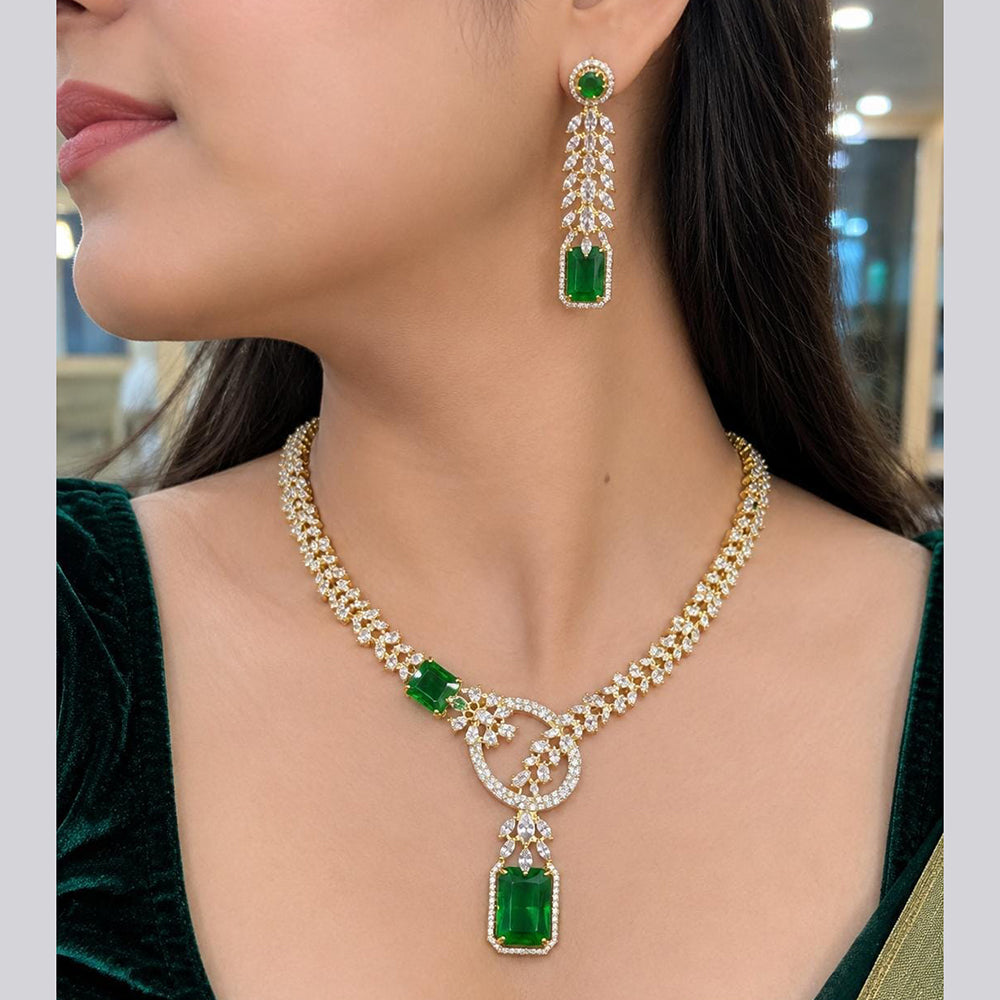 Jain Jewellers Premium American Diamond Designer Necklace Set