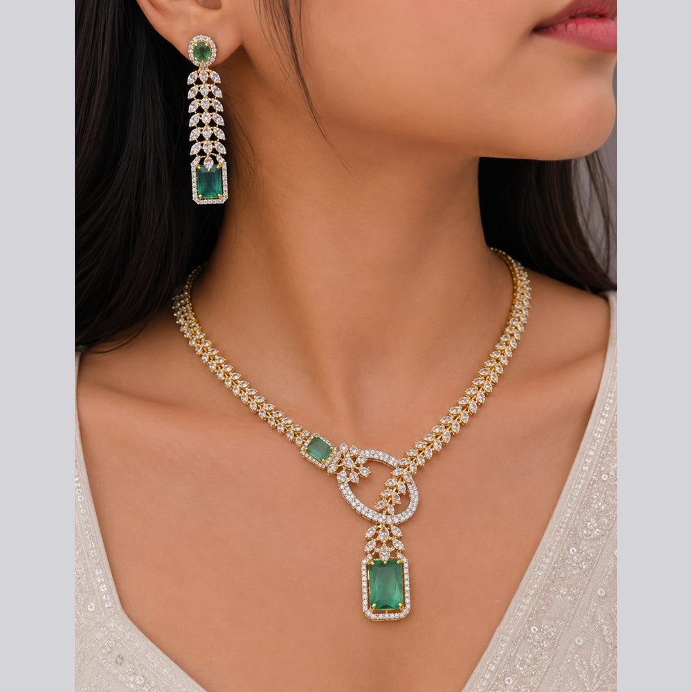 Jain Jewellers Premium American Diamond Designer Necklace Set