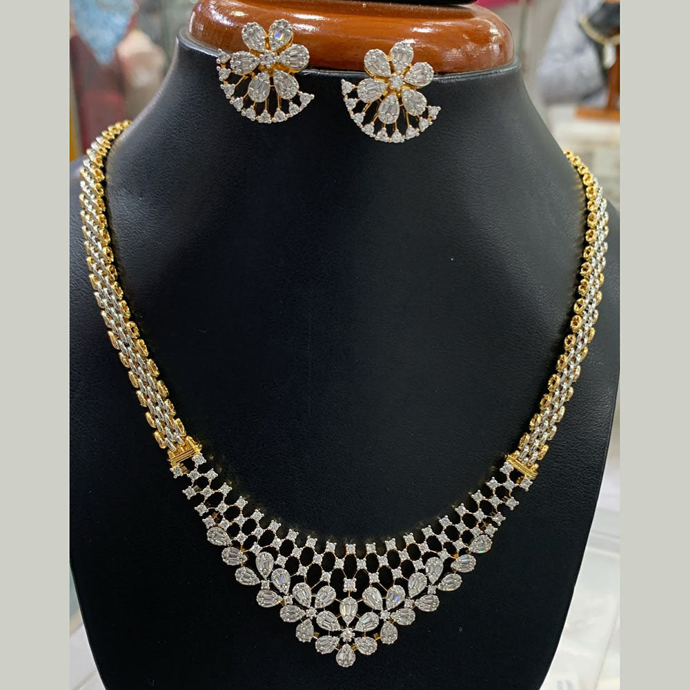 Jain Jewellers Premium American Diamond Designer Necklace Set