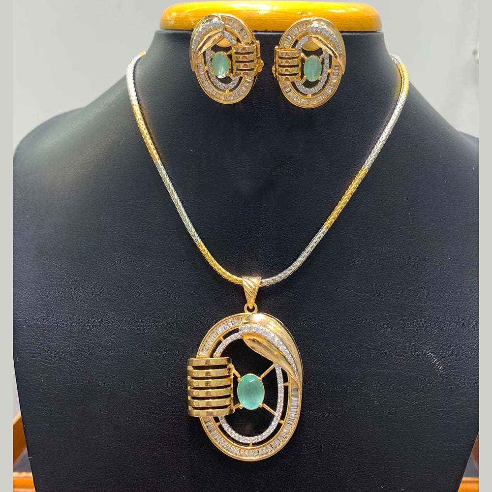 Jain Jewellers Fashion American Diamond Chain Pendant Set