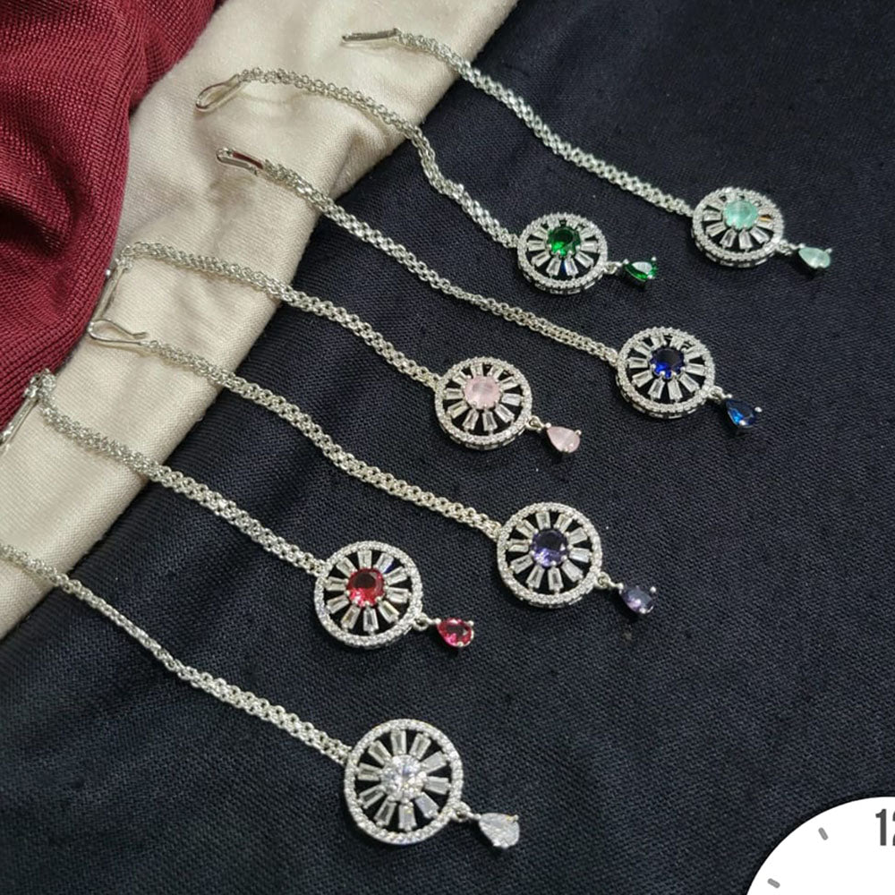 Kavita Art Silver Plated American Diamonds Mangtikka