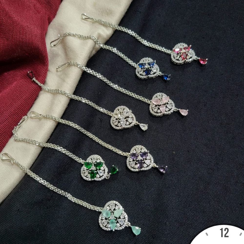 Kavita Art Silver Plated American Diamonds Mangtikka