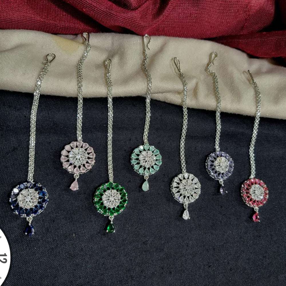 Kavita Art Silver Plated American Diamonds Mangtikka
